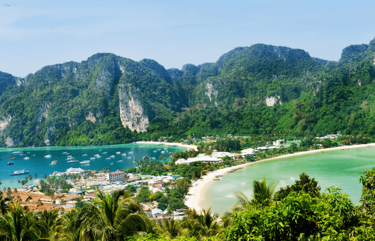 Panorama epoustouflant d'une ile paradisiaque en Thailande